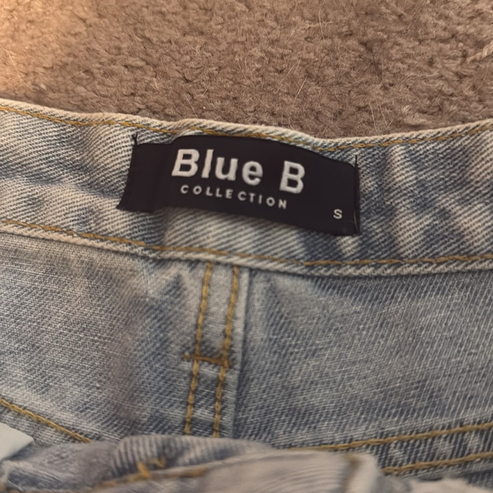 Blue B Collection Denim Rhinestone Fringe Shorts - Picture 3 of 4